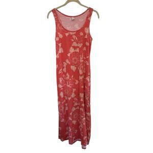 OLD NAVY | Maxi Dress Summer Cover Up Resortwear Beachy Floral Medium Coral